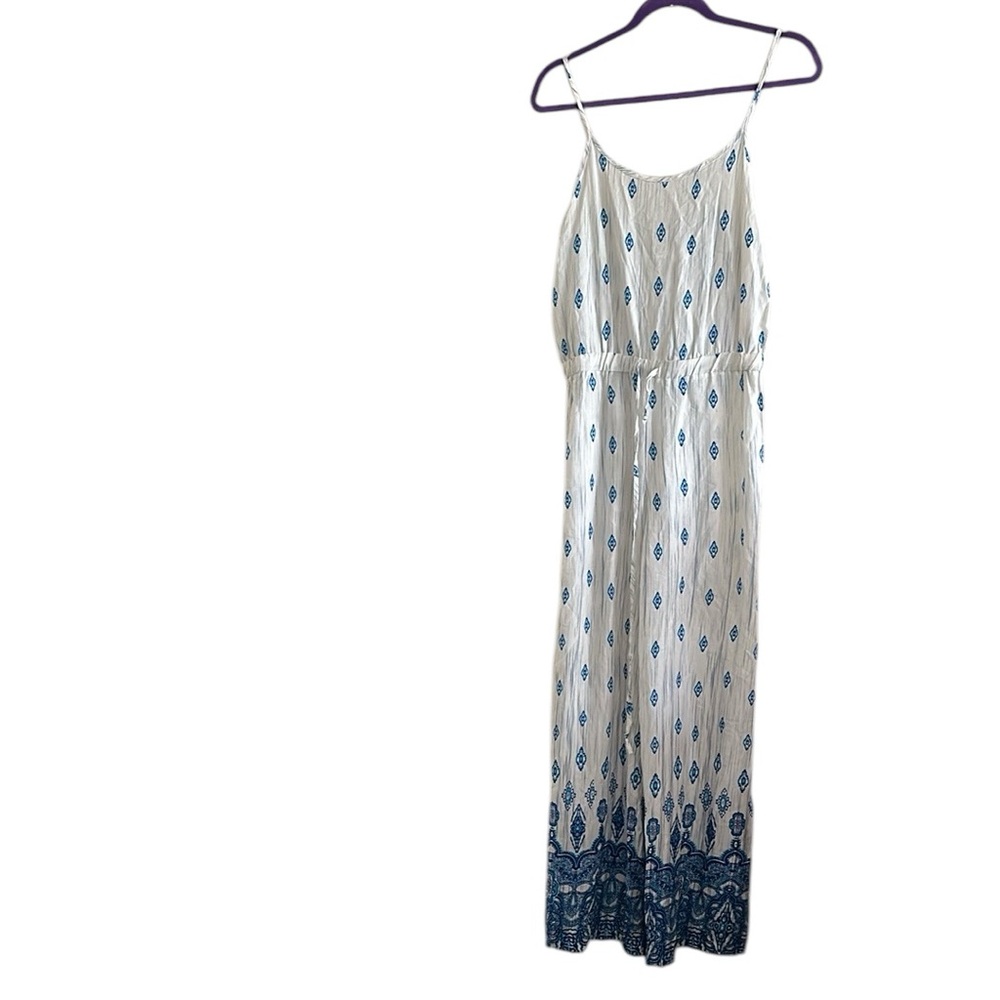 White Blue Patterned Jumpsuit NWT